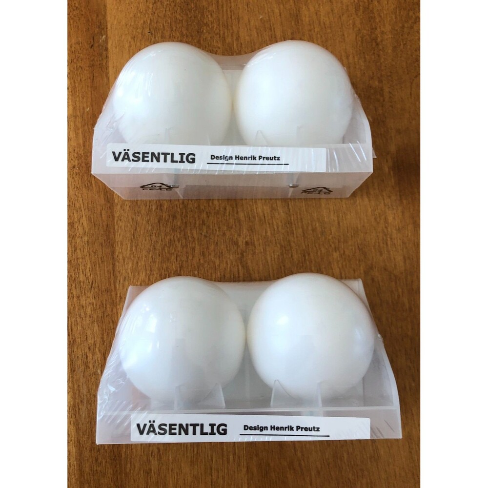 IKEA Vasentlig Curtain Rod End Caps Pair Round White Set of 2 002.171.94 NEW